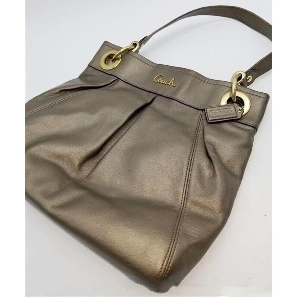 Authentic Coach Metallic Brown Shoulder Bag